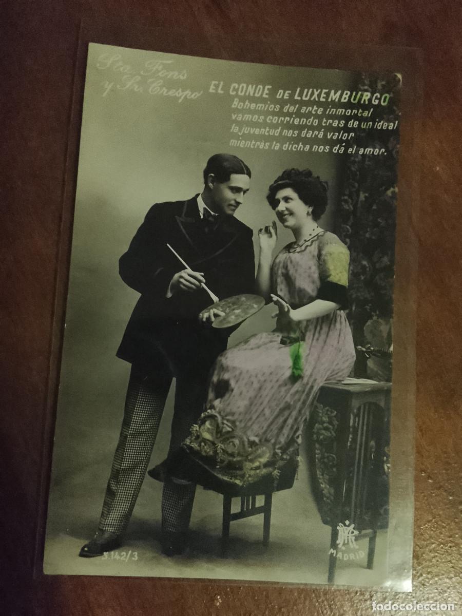 Fotos de cantantes: Postal de Julia Fons y Samuel Crespo en la opereta El Conde de Luxemburgo