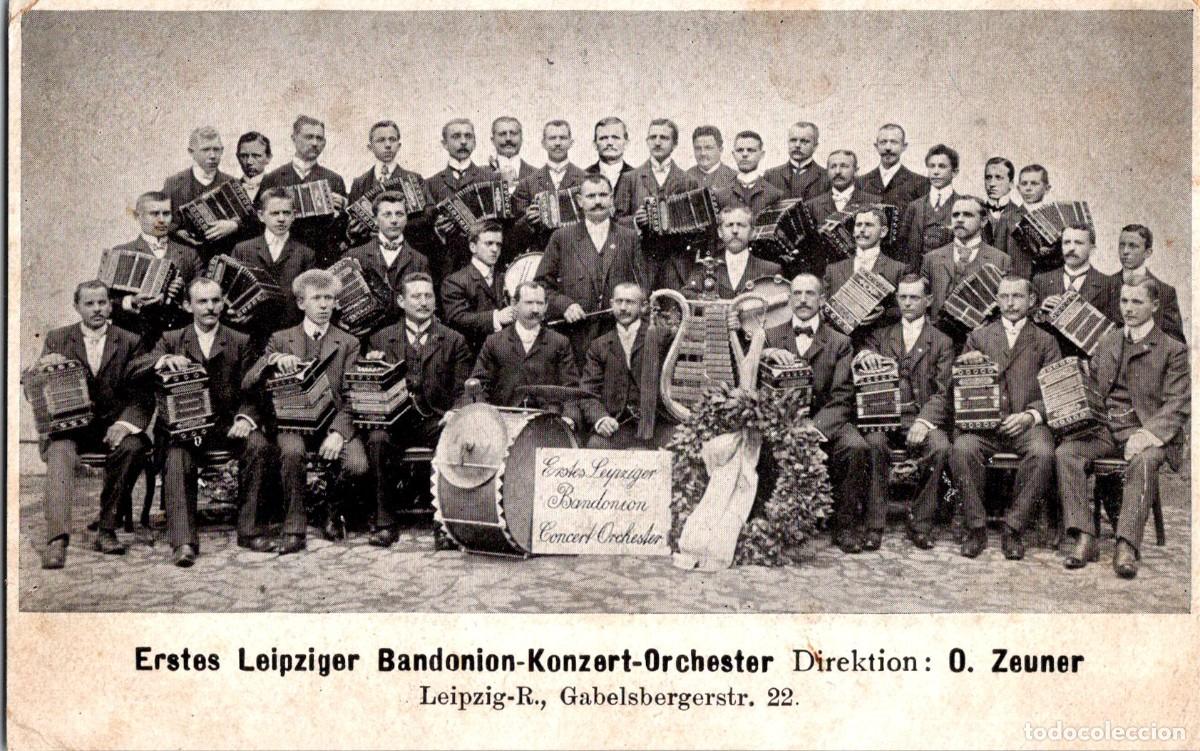 Fotos de cantantes: Alemania -Leipzig-Primera Orquesta de Conciertos de Bandone&oacute;n de Leipzig- Postal -141x89mm- Acorde&oacute;n
