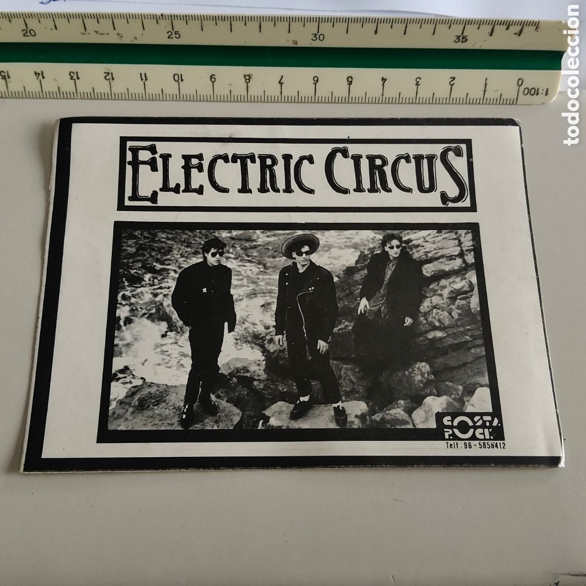 Fotos de cantantes: pegatina publicitaria promocional original de la banda de Rock ELECTRIC CIRCUS costa rock