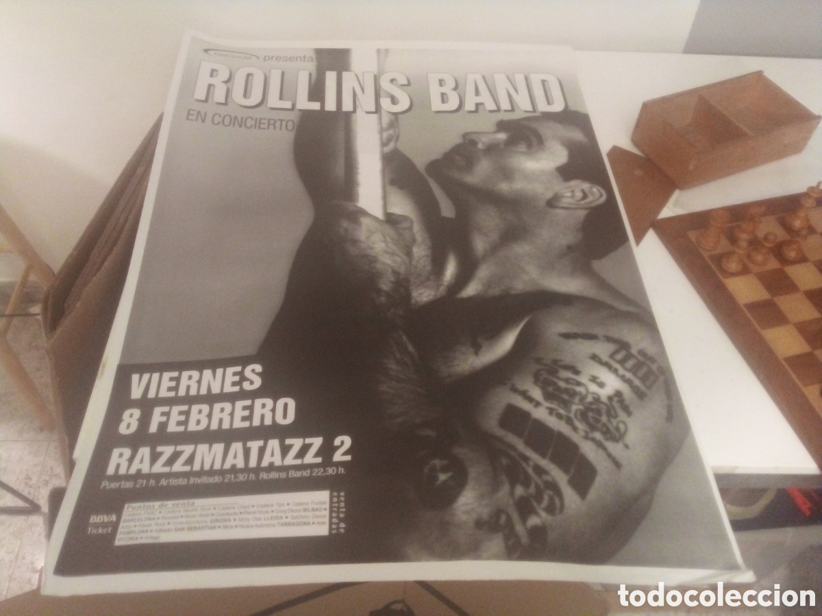 Fotos de cantantes: Henry ROLLINS BAND cartel ORIGINAL 2002 Barcelona 100x70 Black flag PUNK