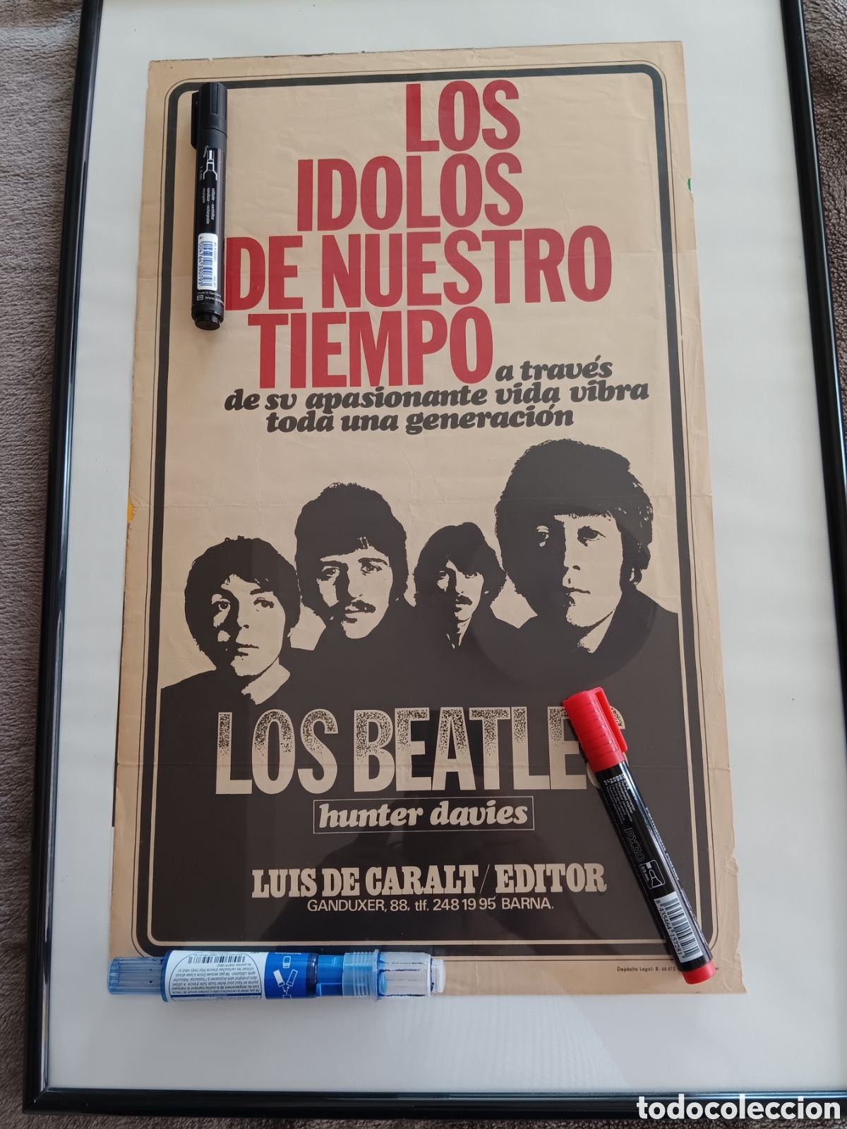 Fotos de cantantes: BEATLES POSTER ORIGINAL PROMOCION PRIMERA BIOGRAFIA CONJUNTO ESPA&Ntilde;A PEQUE&Ntilde;O FORMATO
