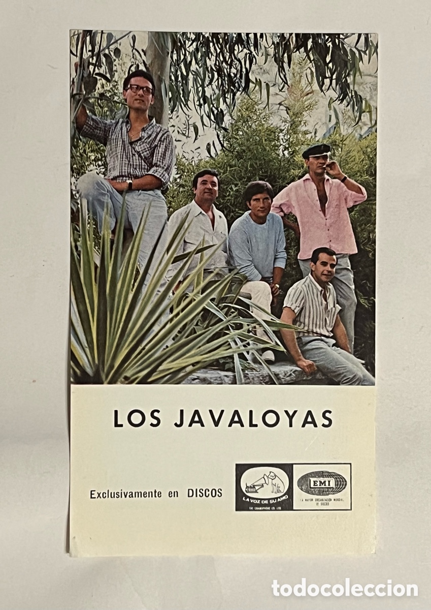 Photos of Singers: LOS JAVALOYAS.. Postal publicitaria Exclusivamente en DISCOS EMI Y LA VOZ DE SU AMO&hellip;