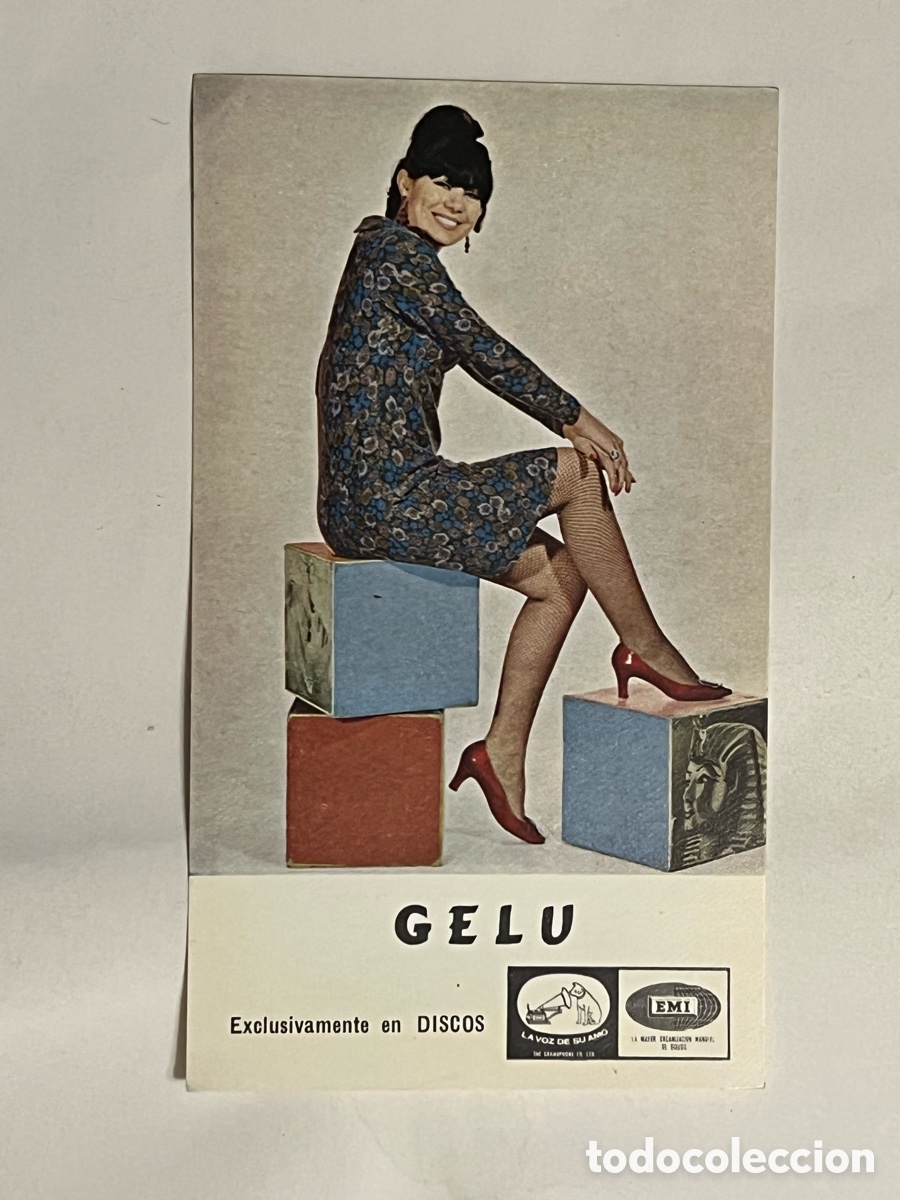 Photos of Singers: GELU Postal publicitaria Exclusivamente en DISCOS LA VOZ DE SU AMO.. Reverso sus grandes canciones