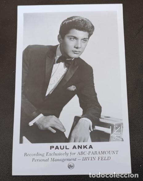 Fotos de cantantes: CARAVANA MUSICAL, PAUL ANKA, POSTAL ANTIGUA ABC-PARAMOUNT, 14 X 9 CM APROX.
