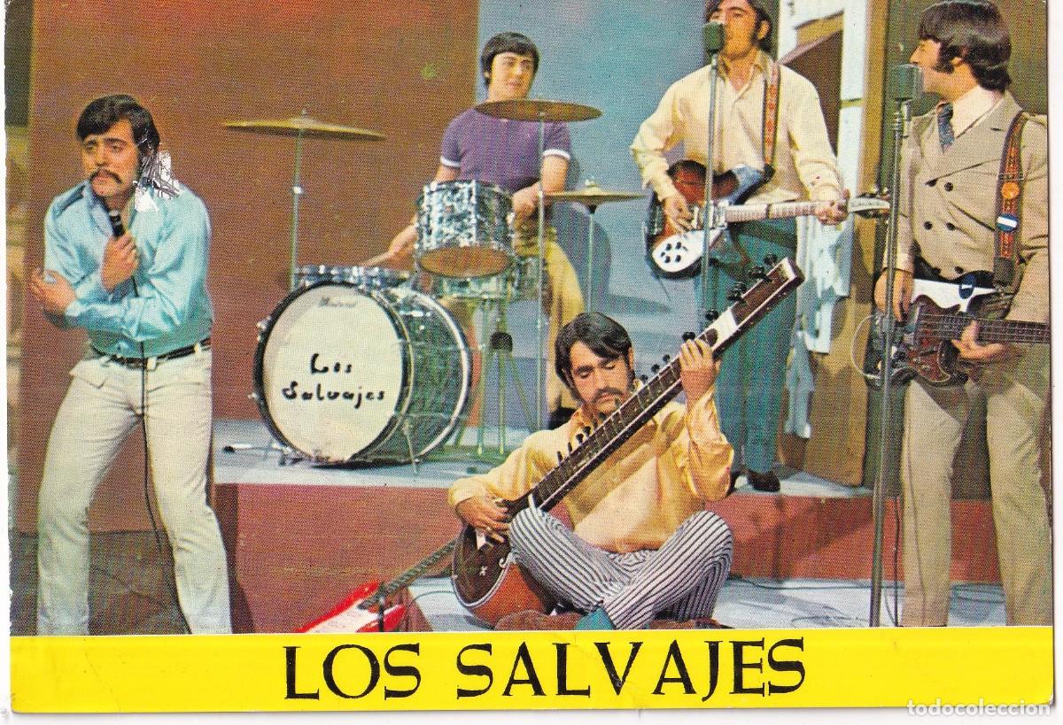 Photos de Chanteurs et Chanteuses: Grupo musical Los Salvajes. Foto Segu&iacute;. Postal Bergas, Industrias Gr&aacute;ficas, Hospitalet. A&ntilde;os 60