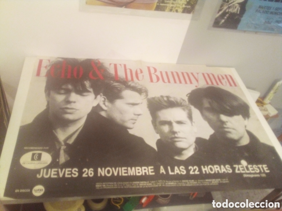 Photos of Singers: ECHO & the bunnymen CARTEL ORIGINAL 1987 Barcelona 90x130 26b