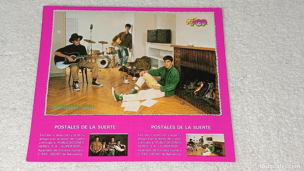 Fotos de cantantes: ANTIGUA POSTAL GRUPO MUSICAL DUNCAN DHU REVISTA SUPER POP POSTALES DE LA SUERTE A&Ntilde;OS 80