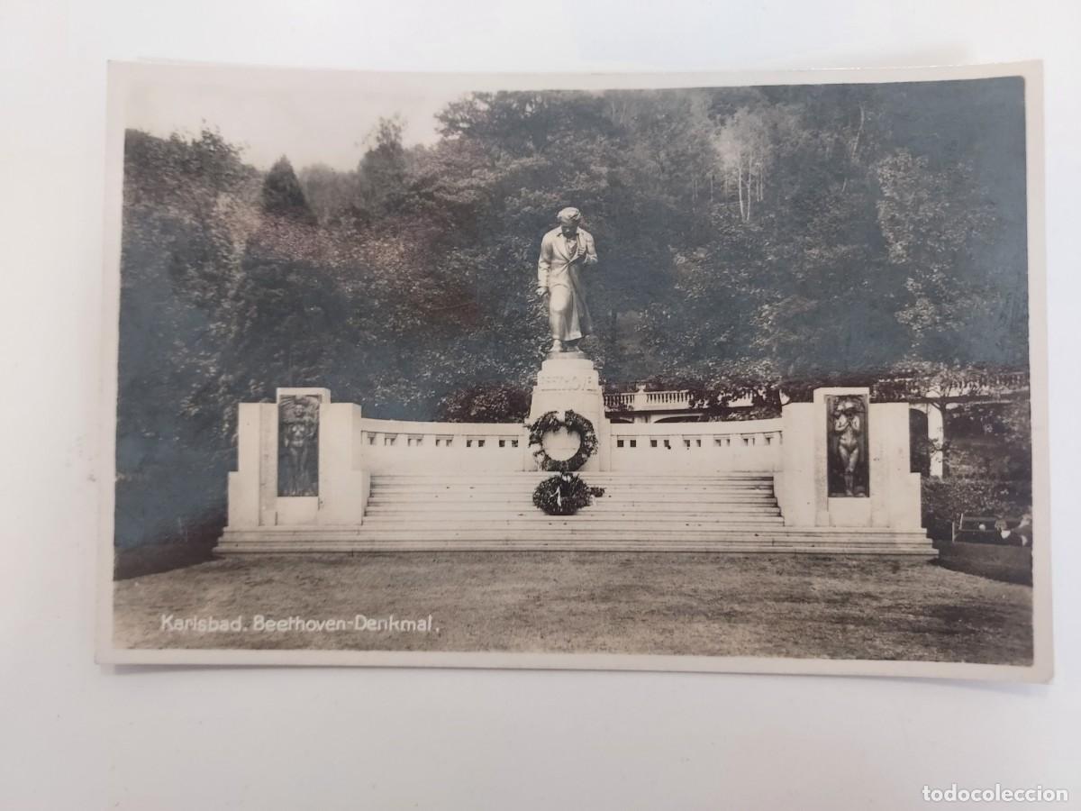 Fotos de cantantes: POSTAL ANTIGUA. Monumento a Ludwig van Beethoven, Karlsbad. Beethoven-Denkmal. SIN CIRCULAR. CHEQUIA