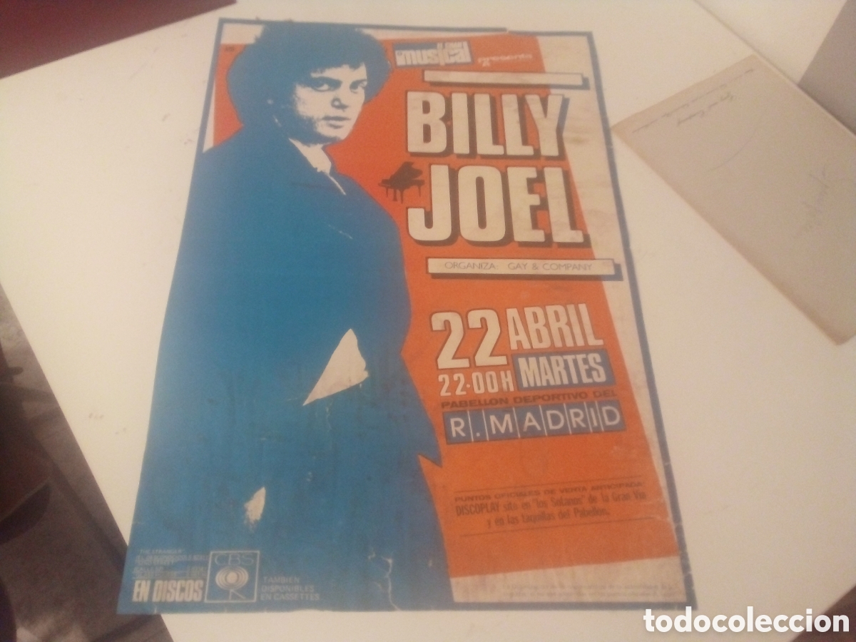 Fotos de cantantes: BILLY JOEL cartel ORIGINAL 1980 Madrid 67x44 TOUR 26B