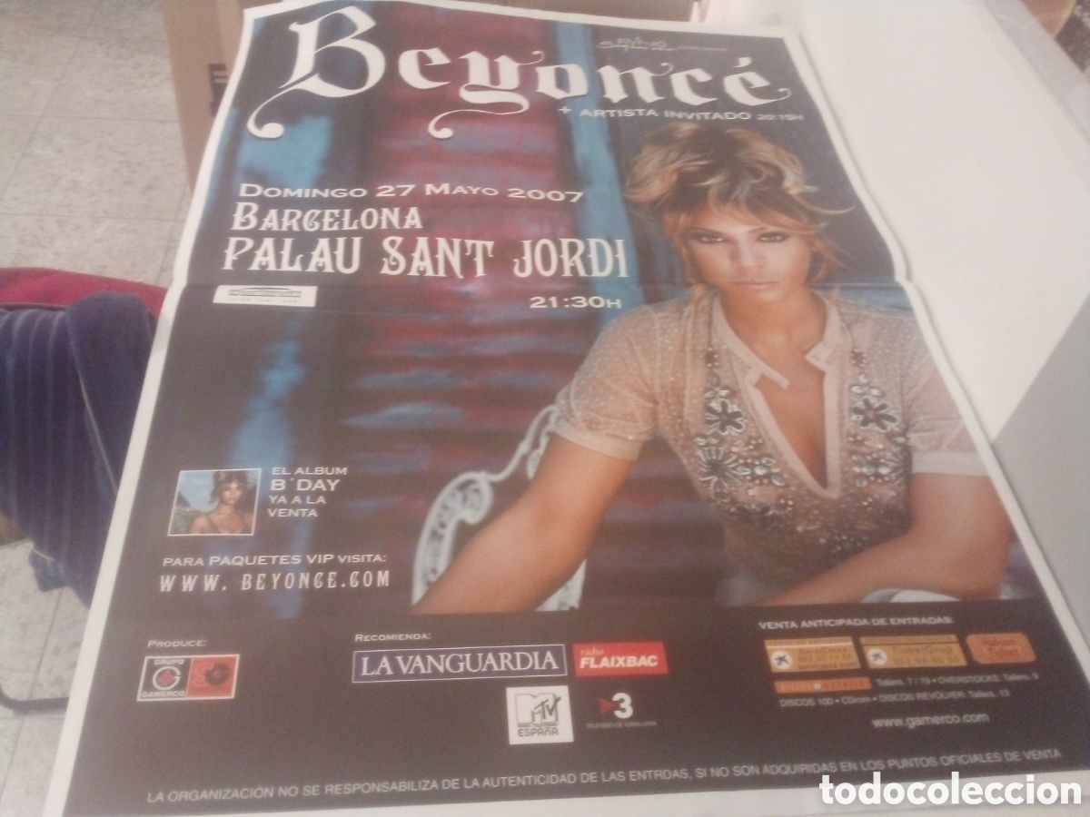 Fotos de cantantes: BEYONCE cartel ORIGINAL 2007 Barcelona 130x90 TOUR 26B
