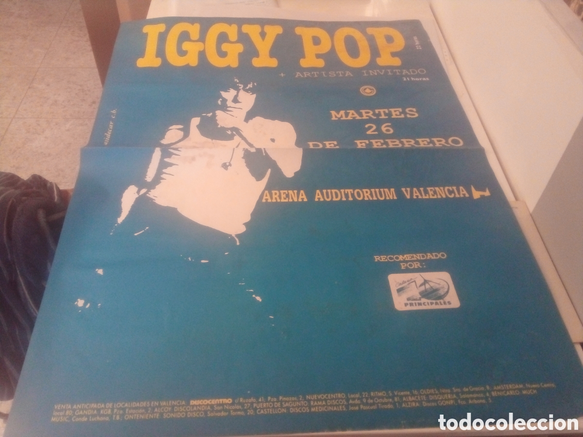 Fotos de cantantes: IGGY POP cartel ORIGINAL Valencia 1991 TOUR 130X90
