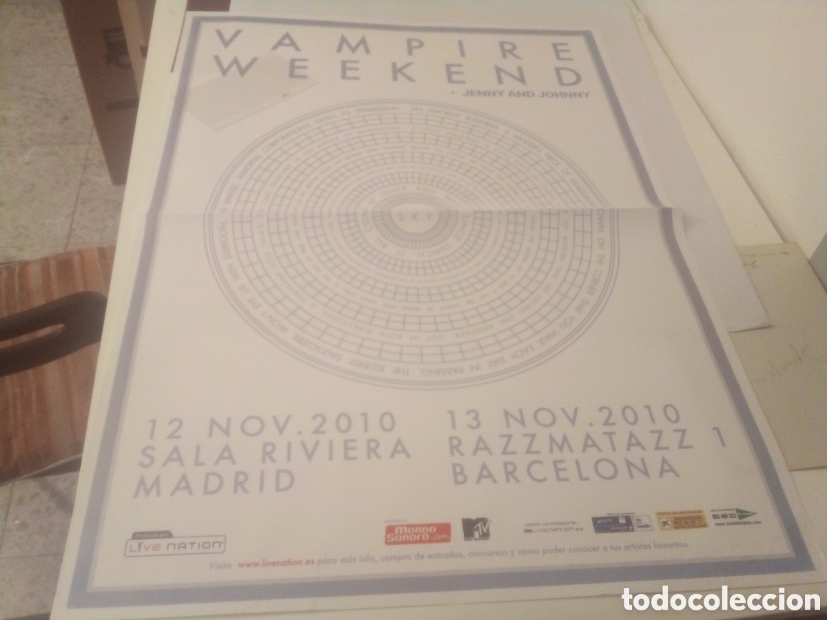 Fotos de cantantes: VAMPIRE WEEKEND cartel ORIGINAL 2010 Espa&ntilde;a TOUR 100x70 26B