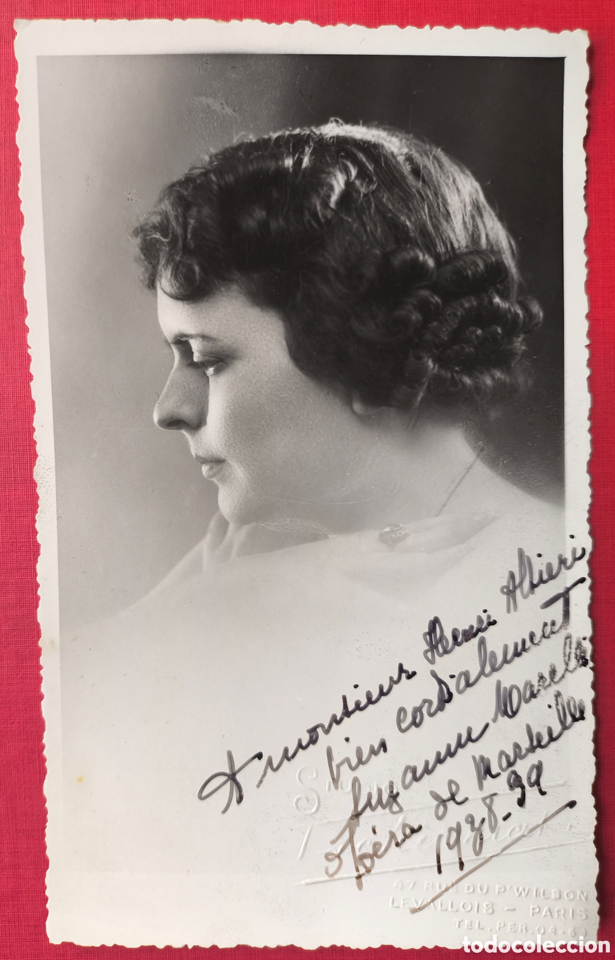 Fotos de cantantes: &Oacute;PERA SUZANNE MARELLI SOPRANO PHOTO SIGNED FRANCE 1939