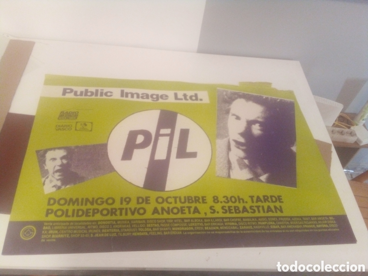 Fotos de cantantes: PIL Cartel ORIGINAL San Sebastian 1986 TOUR 63X90 Sex Pistols 26