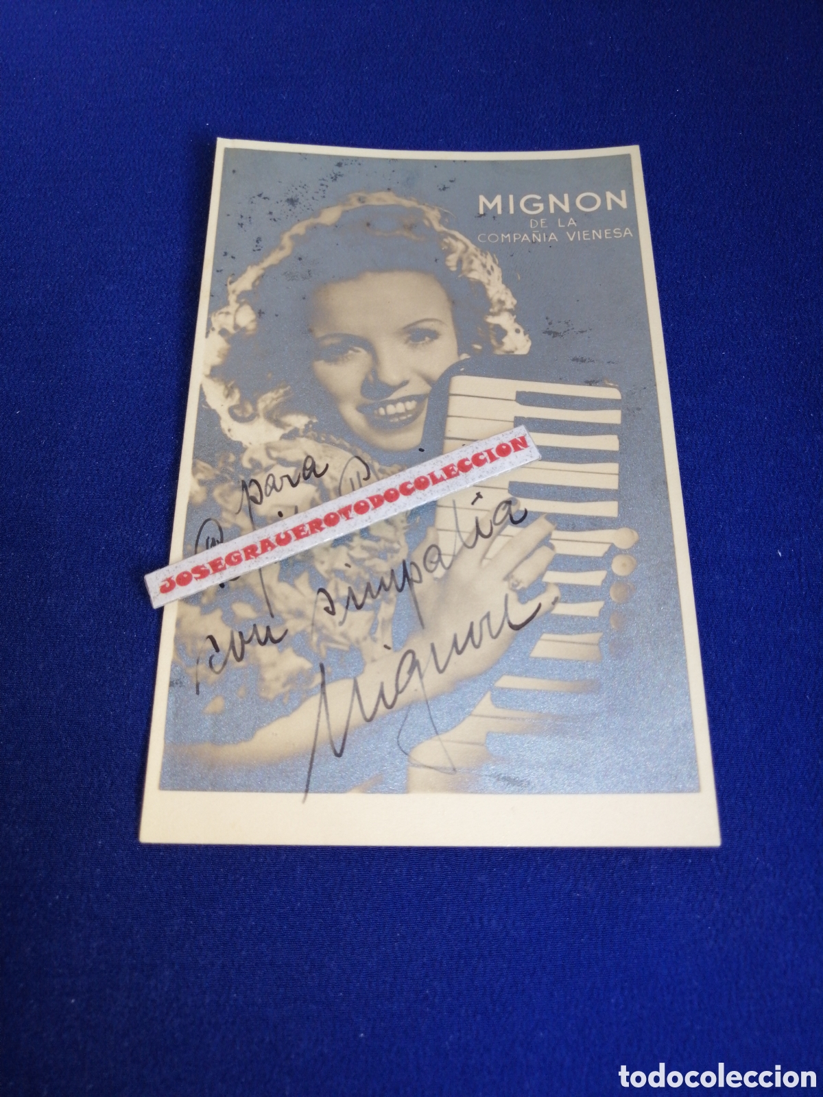 Fotos de cantantes: MIGNON DE LA COMPA&Ntilde;IA VIENESA POSTAL FIRMADA ANTIGUA