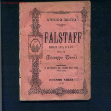 Libretos de ópera: FALSTAFF. Lote 404474