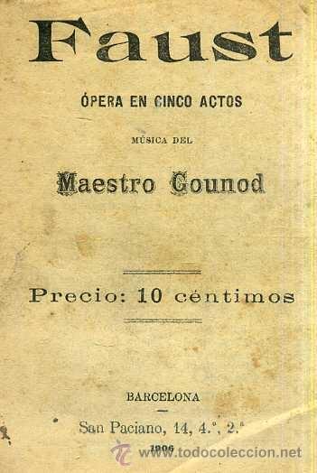 Libretos de &oacute;pera: GOUNOD : FAUST (1906) - Foto 1