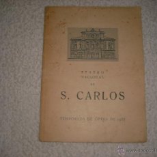 Libretos de ópera: TEATRO NACIONAL DE S. CARLOS TEMPORADA DE OPERA DE 1955