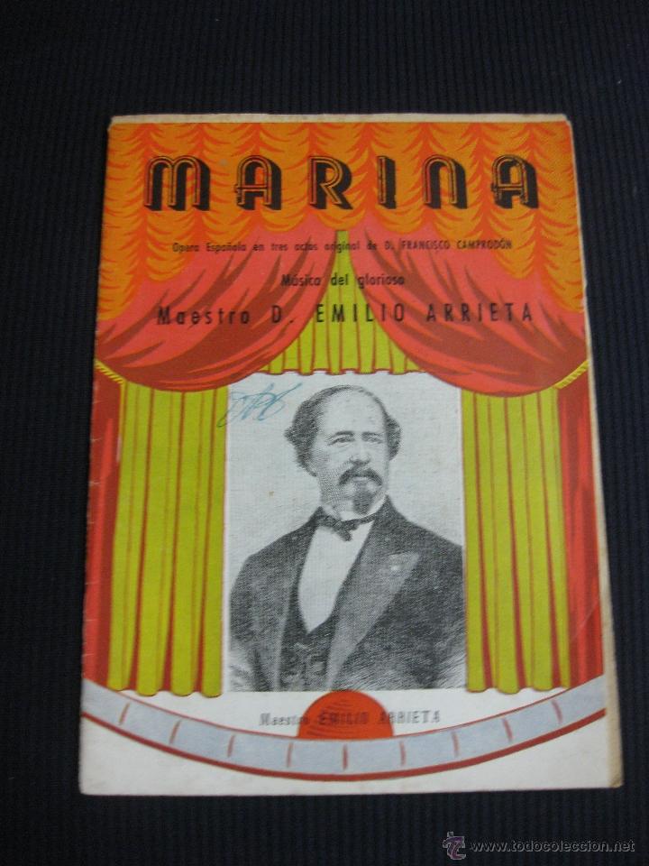 Libretos de &oacute;pera: MARINA. EMILIO ARRIETA. - Foto 1