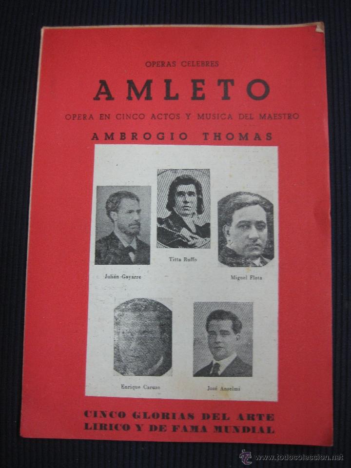 Libretos de &oacute;pera: AMLETO. AMBROGIO THOMAS. - Foto 1