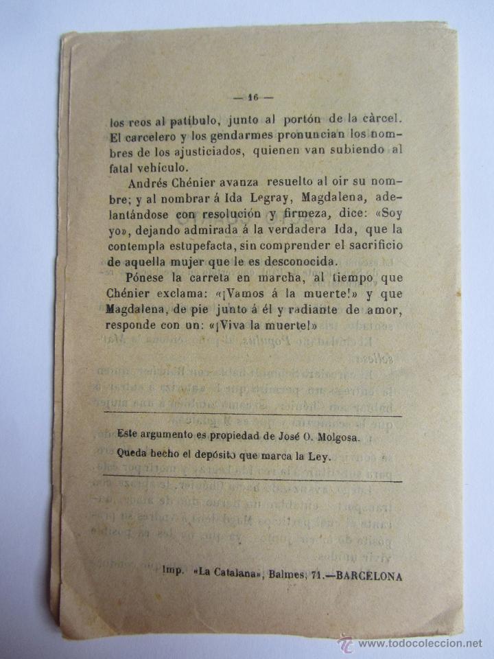Libretos de &oacute;pera: Argumento de Andrea Chenier. Giordano. - Foto 3
