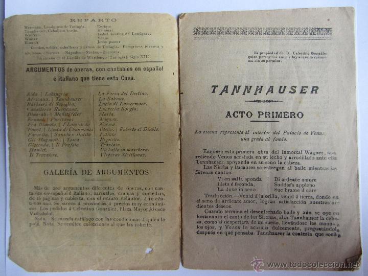 Libretos de &oacute;pera: Argumento de Tanhauser. Wagner. 1903 - Foto 2