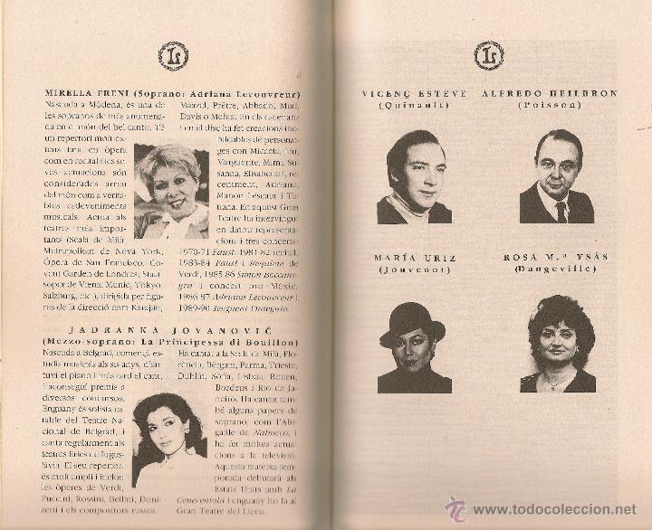 Libretos de ópera: Adriana Lecouvreur / Libreto del Gran Teatre del Liceu de Barcelona. Temporada 89-90 - Foto 3 - 46592329