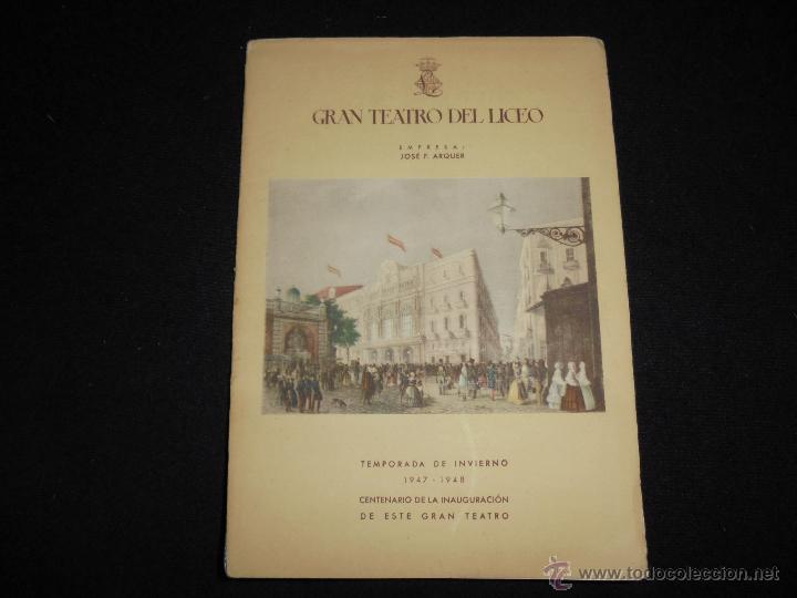 Libretos de &oacute;pera: PROGRAMA DEL GRAN TEATRO DEL LICEO 1947-1948 - Foto 1