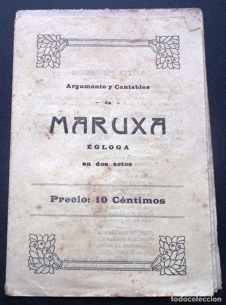 Libretos de &oacute;pera: ARGUMENTOS Y CANTABLES DE MARUXA &Eacute;GLOGA, EN DOS ACTOS - Foto 1