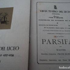 Libretos de ópera: GRAN TEATRO DEL LICEO BARCELONA 1957 PARSIFAL DE WAGNER. Lote 68853673