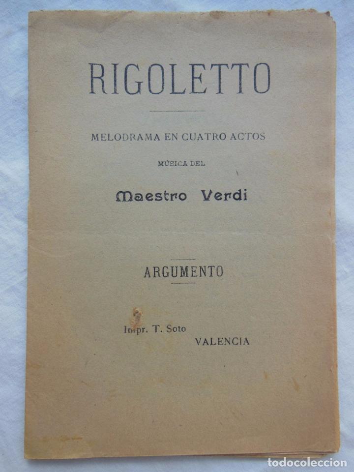 Libretos de &oacute;pera: RIGOLETTO. Argumento. VERDI Maestro - Foto 1