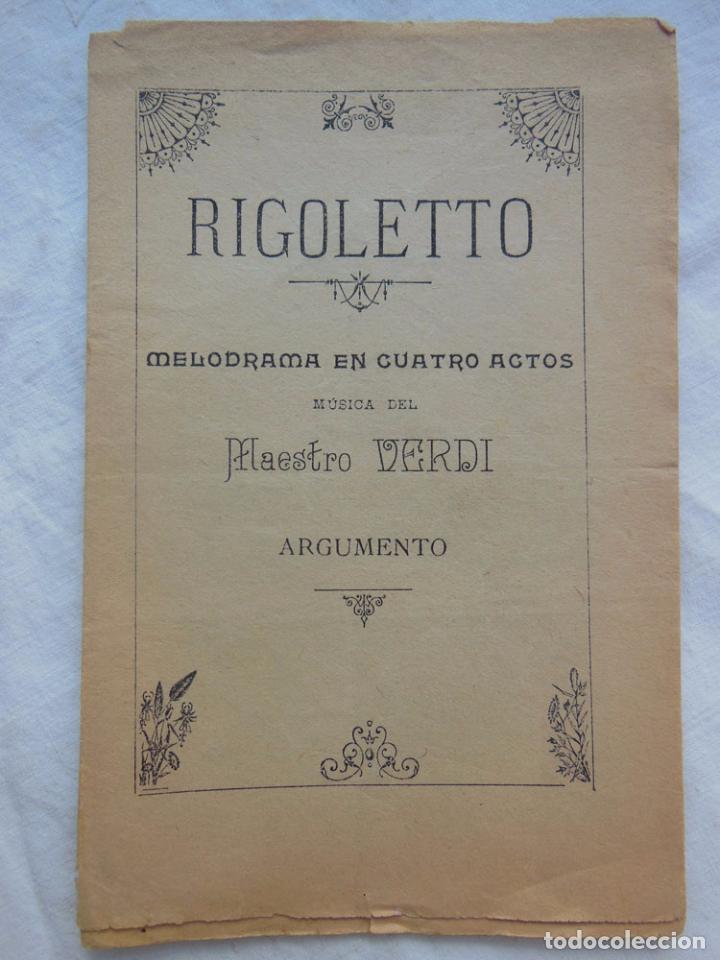 Libretos de &oacute;pera: RIGOLETTO. Argumento. VERDI Maestro - Foto 1