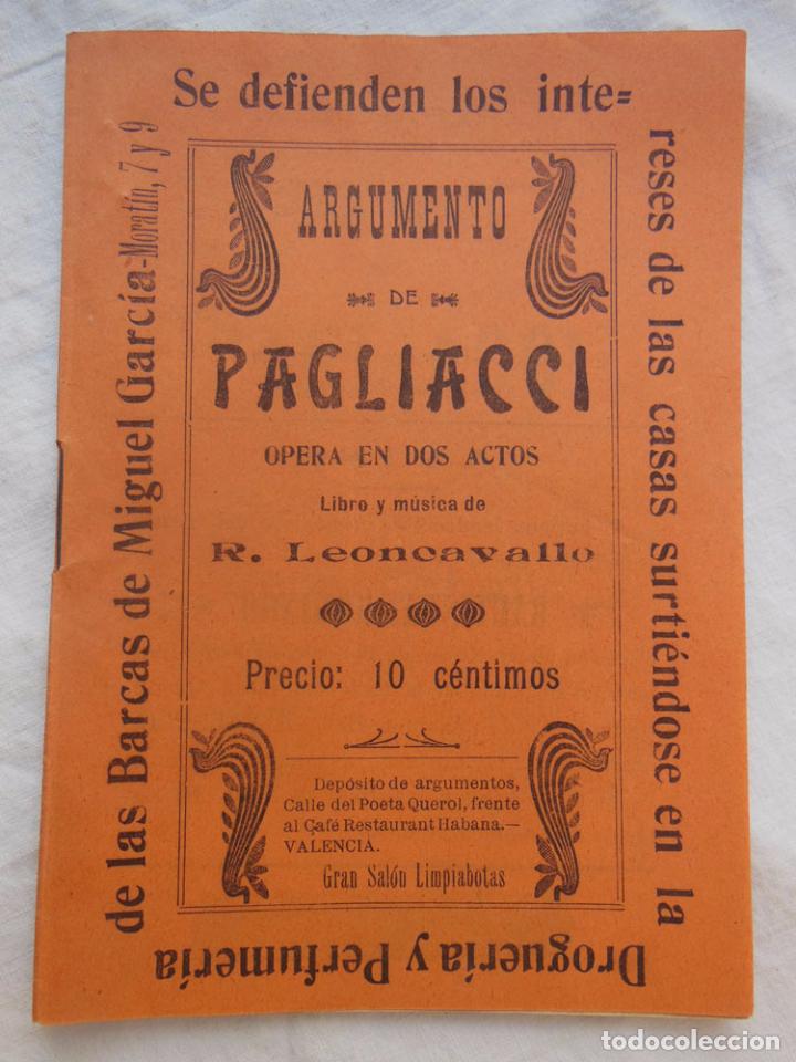 Libretos de &oacute;pera: ARGUMENTO DE PAGLIACCI. LEONCAVALLO R - Foto 1