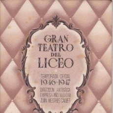Libretos de ópera: ANTIGUO PROGRAMA GRAN TEATRO DEL LICEO - TEMPORADA OFICIAL 1946-1947 LA BOHEME 21 DICIEMBRE. Lote 87540372