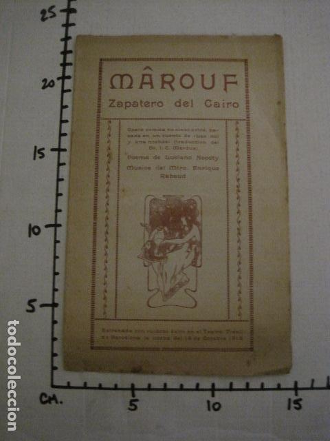 Libretos de &oacute;pera: MAROUF - ARGUMENTO Y CANTABLES - (v-11.832) - Foto 3