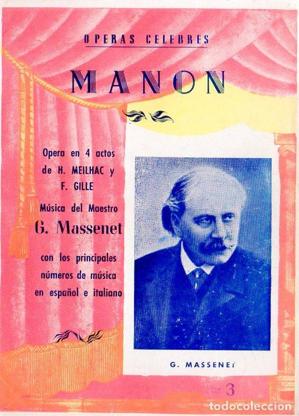 Libretos de &oacute;pera: G. MASSENET : MANON - &Oacute;PERA - Foto 1