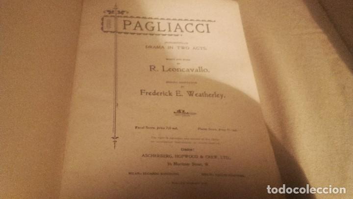 Libretos de &oacute;pera: ANTIGUO LIBRO DE LA OPERA PAGLIACCI DE LEONCAVALLO . ADAPTACION EN INGLES - Foto 2