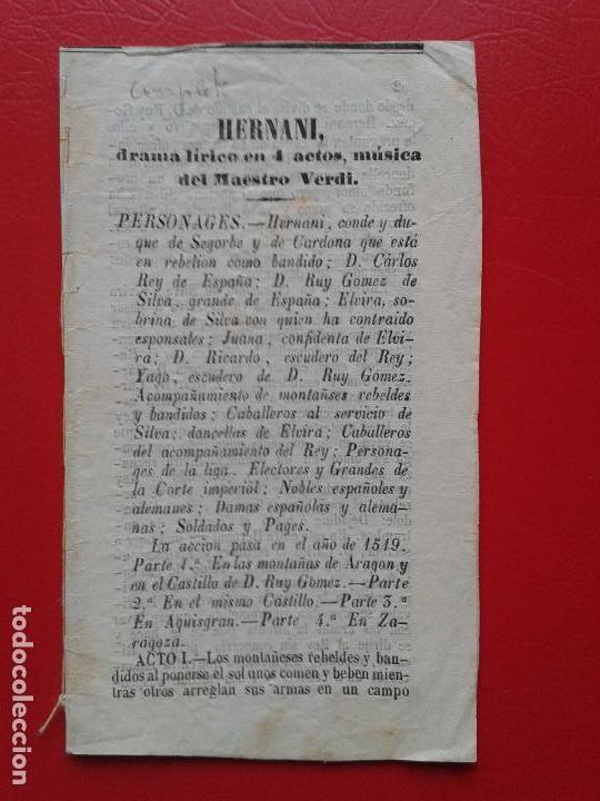 Libretos de &oacute;pera: LIBRETO DE OPERA ARGUMENTO HERNANI DEL MAESTRO VERDI - Foto 1