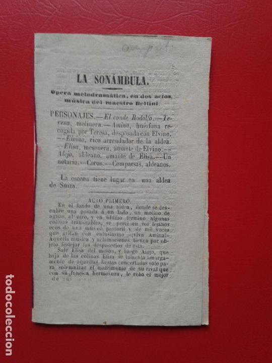 Libretos de &oacute;pera: LIBRETO DE OPERA ARGUMENTO LA SONAMBULA DEL MAESTRO BELLINI - Foto 1
