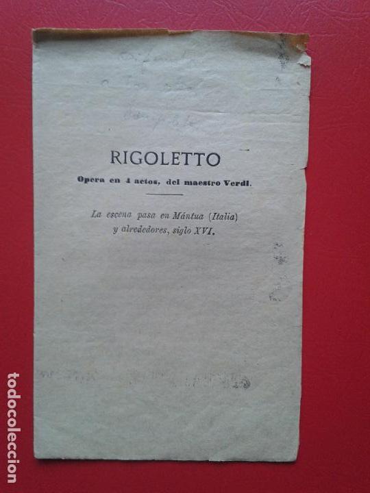 Libretos de &oacute;pera: LIBRETO DE OPERA ARGUMENTO RIGOLETTO DEL MAESTRO VERDI - Foto 1