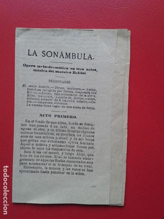 Libretos de &oacute;pera: LIBRETO DE OPERA ARGUMENTO LA SONAMBULA DEL MAESTRO BELLINI - Foto 1