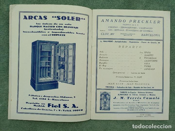 Libretos de &oacute;pera: PROGRAMA OPERA AIDA 1926 GRAN TEATRO DEL LICEO - Foto 4