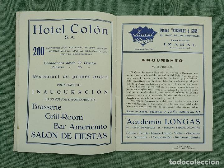 Libretos de &oacute;pera: PROGRAMA OPERA AIDA 1926 GRAN TEATRO DEL LICEO - Foto 5
