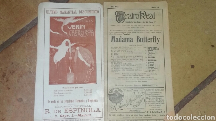 Libretos de &oacute;pera: Programa oficial del Teatro Real a&ntilde;o 1907 - Foto 2