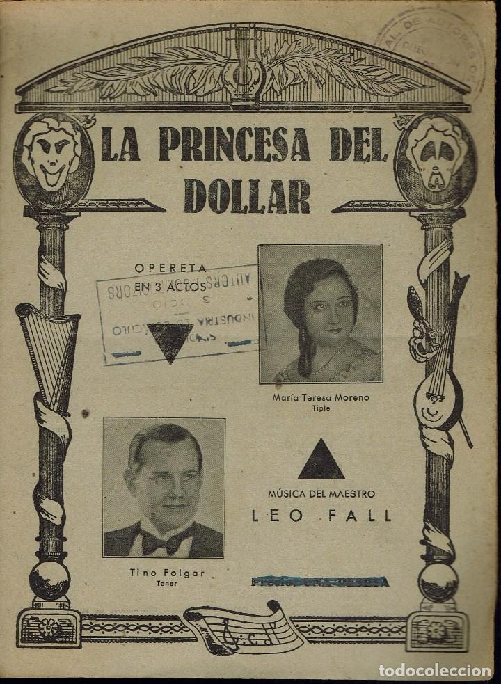 Libretos de &oacute;pera: LA PRINCESA DEL DOLLAR, DEL MAESTRO LEO FALL. A&Ntilde;O &iquest;? (&Oacute;PERA) - Foto 1