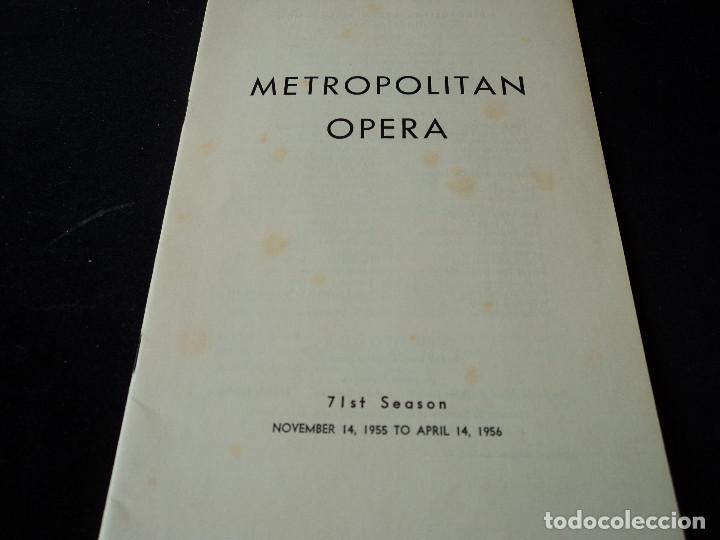 Libretos de &oacute;pera: METROPOLITAN OPERA NEW YORK PROGRAMA DE ACTIVIDADES 1956 - Foto 1