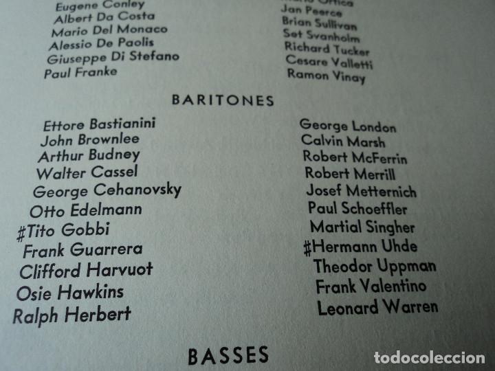 Libretos de &oacute;pera: METROPOLITAN OPERA NEW YORK PROGRAMA DE ACTIVIDADES 1956 - Foto 7