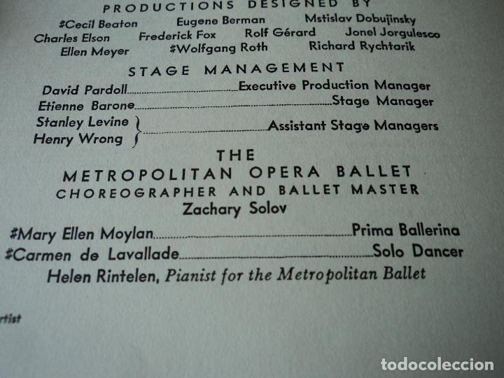 Libretos de &oacute;pera: METROPOLITAN OPERA NEW YORK PROGRAMA DE ACTIVIDADES 1956 - Foto 9