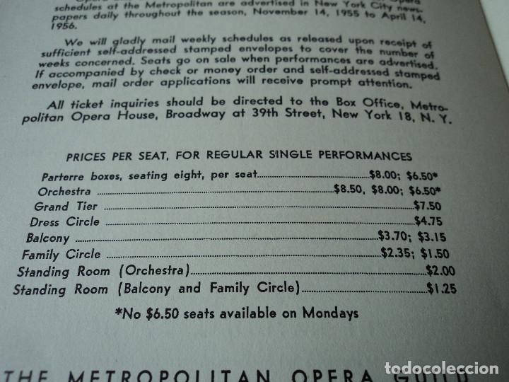 Libretos de &oacute;pera: METROPOLITAN OPERA NEW YORK PROGRAMA DE ACTIVIDADES 1956 - Foto 10