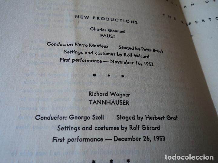Libretos de &oacute;pera: METROPOLITAN OPERA NEW YORK PROGRAMA DE ACTIVIDADES 1954 - Foto 4